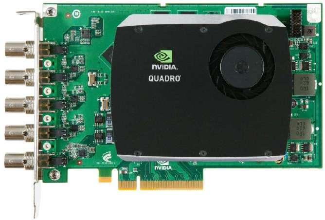 NVIDIA Quadro FX SDI by PNY Capture Board 4.376 inches 4.376 inches 6.60 inches Quadro SDI Output provides full support for the following SD-, HD-, 2K-SDI formats: 480i 59.