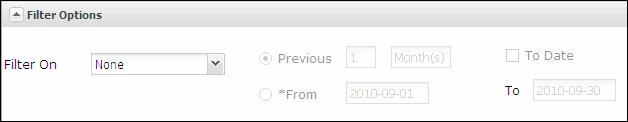 Select an event from the Filter On dropdown. Note: The available events will vary depending on the template selected.