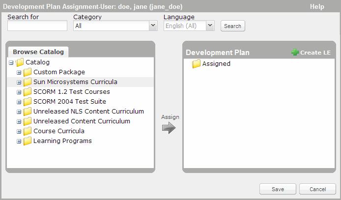Users & Groups Assign an Asset to Users' Development Plan Folders To add a learning asset to the Development Plan 1. In SkillPort, click Admin at the top right of the page.