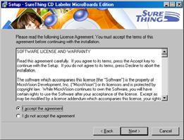 installer starts. Click the SureThing Disc Labeler button to reinstall SureThing.