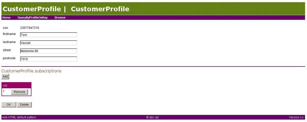 customer profile 102