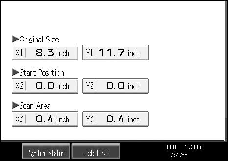 and Y1 to 8.0 inch. 6 E Set Start Position (X2 and Y2) to 0 inch, and then press {q}.