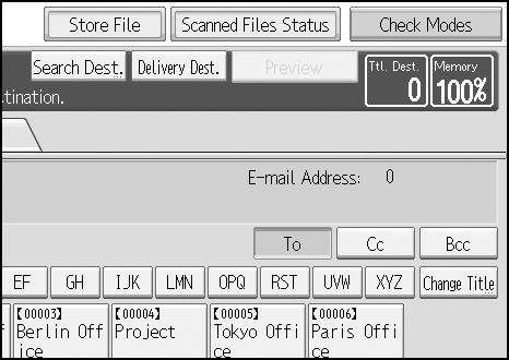 Sending Scan Files by E-mail Simultaneous Storage and Sending by E-mail 1 This section explains how to store a file and simultaneously send it by e-mail. A Press [Store File].