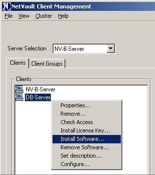 32 Chapter 3 Installation Figure 3-2: The Install Software option menu that appears when the Oracle Database Server is rightclicked. 1.