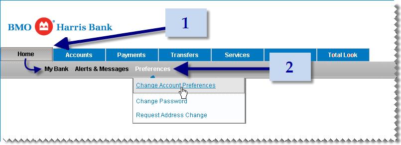Set a default account To go to the Change Account Preferences page: 1. Go to the Home tab. 2. On the Home menu, choose Preferences >> Change Account Preferences.