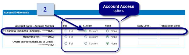 HOW TO SET A USER S ACCESS TO AN ACCOUNT To set a user s access to an account: 1. Go to the Entitle Accounts page. 2.