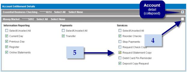 HOW TO SET CUSTOM ACCOUNT ENTITLEMENTS To customize a user s account entitlements: 1. Go to the Entitle Accounts page. 2.