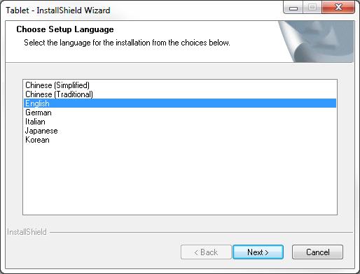 4. Choose your preferred language for the installation wizard from