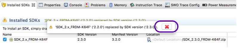 For example, a user may have installed two SDKs for a single part: SDK_2.3.
