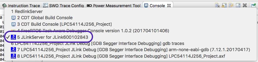 Figure 3.11. Segger Server The command can be copied and called independently of the IDE to start a debug session and explore connection issues.