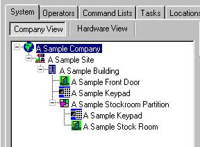 System and hardware configuration Configuring your system in company view The company view shows you how your access control system is configured.
