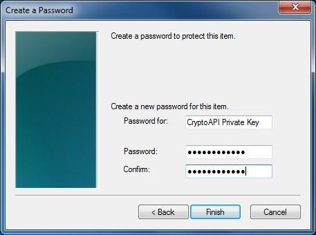 certificate password as explained in the