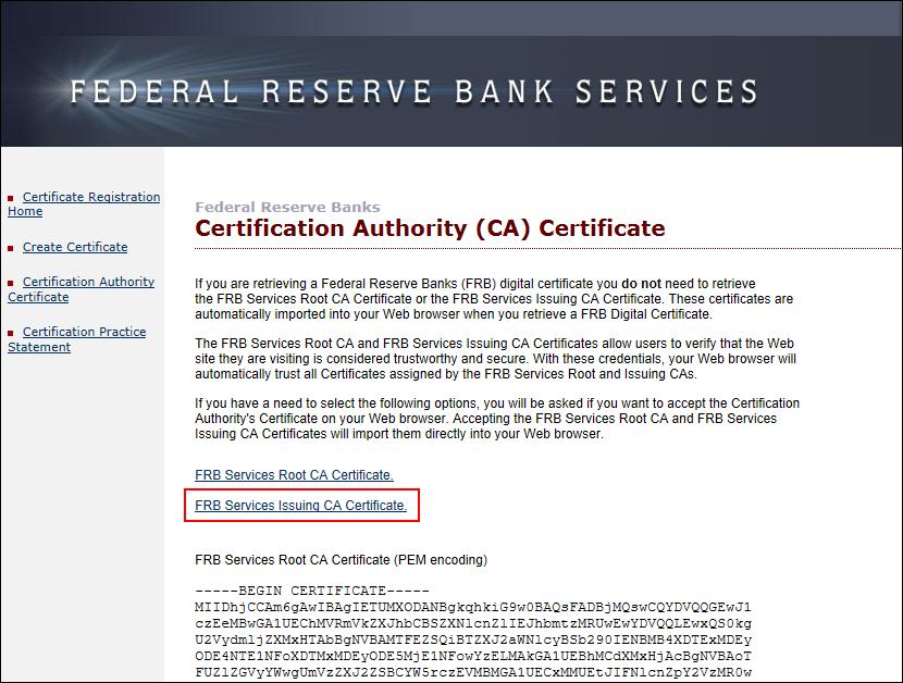 FRB Services Issuing CA Certificate 1.