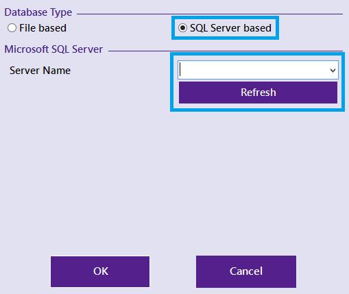 Microsoft SQL server based database connection with Microsoft SQL Server authentication Go into Utilities / Configuration / tab: Storage and click New or Select For EasyOne Pro / LAB users type in