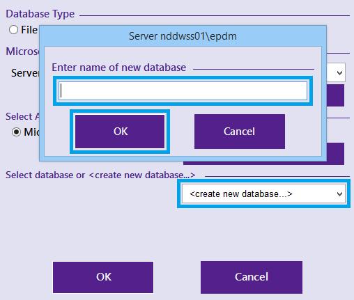 For example: Login Name: nddwss01\ndduser After successfully connecting, you can select your database in