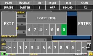 How to select the frequency and set the value using the numerical keyboard: Rotate