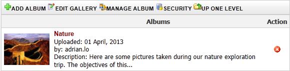 III. Customize an Album To customize an album, go to the Photo Gallery