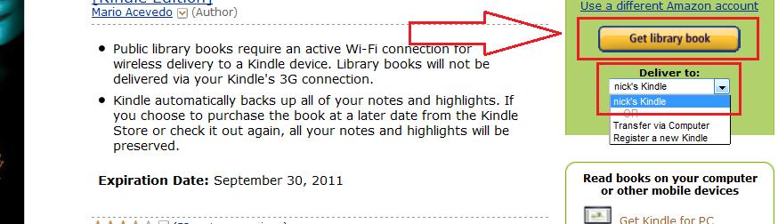 At this point the process can differ: If you have a wi-fi enabled Kindle, then the book will transfer automatically, and will be usable just like a regular Kindle book. You re finished! o.