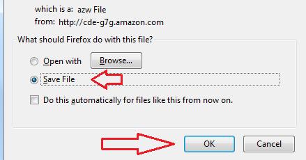If you do not know where the file is saved, you can search your computer for azw to find