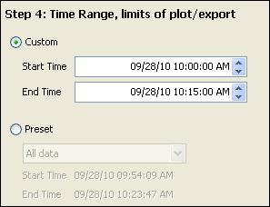 5. Once you have all the settings selected, click the Export or Plot button. Clicking the Export button will open the Export window.