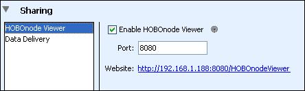 4. By default, the port number assigned for HOBOnode Viewer is 8080. You may use this one or change it to any other available port. In most cases, the default 8080 port number will be available.