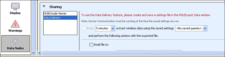 Select Sharing, and then select Data Delivery.