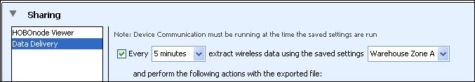 Email: 5. Select the name of the saved settings that you created in Plot/Export Wireless Data, such as "Warehouse Zone A" in the example above. 6.