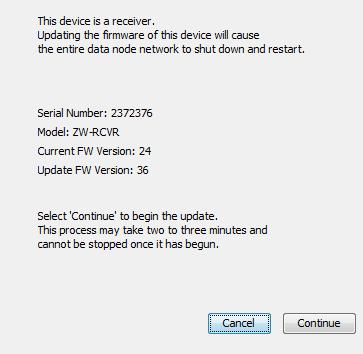 Notes: If the "Update device firmware" button is disabled, HOBOnode Manager is still being updated after its restart.