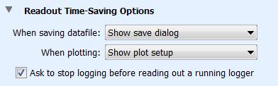 Readout Time-Saving Options (HOBOware Pro only) When saving datafile. This preference controls whether the Save window displays automatically when reading out a file.