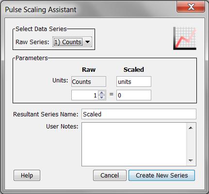 Using the Pulse Scaling Assistant 1. At launch time: Using a logger with a sensor that supports scaling at launch time, click the Launch icon on the toolbar. Click the Scaling button.