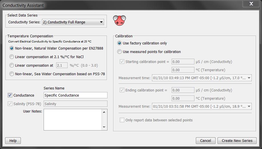 2. From the Plot Setup window, select the Conductivity Assistant and click the Process button. 3.