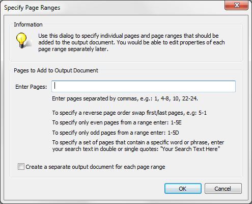 The user is responsible for specifying the criteria for pages that need to be extracted into every document. Select Use manually defined page ranges method for all projects in this use case scenario.