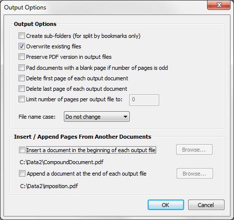 Specifying Output Options Press Output Options button to specify additional processing options that come handy in many applications: The Output