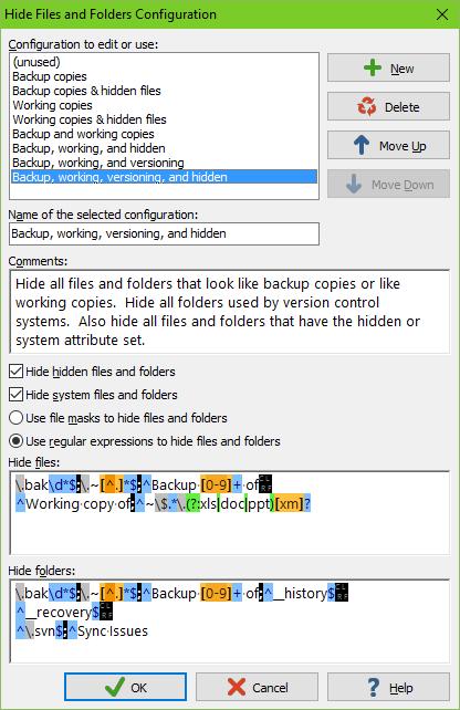 141 7. Hide Files and Folders Hiding files and folders makes them completely invisible to the File Selector and to PowerGREP itself.