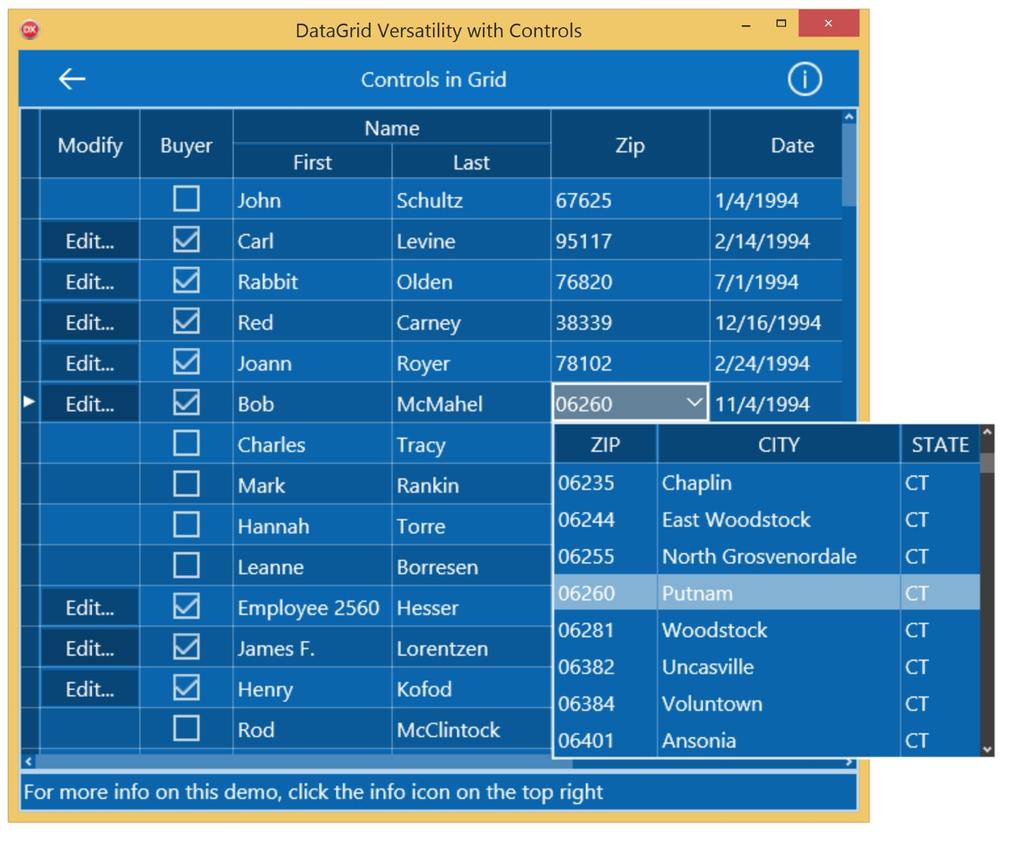 FirePower 10 Update 1 Page 4 MultiSelect support: Allows you to select multiple records with a checkbox or a switch in the grid and operate on them as a whole In-memory support - Use with in-memory