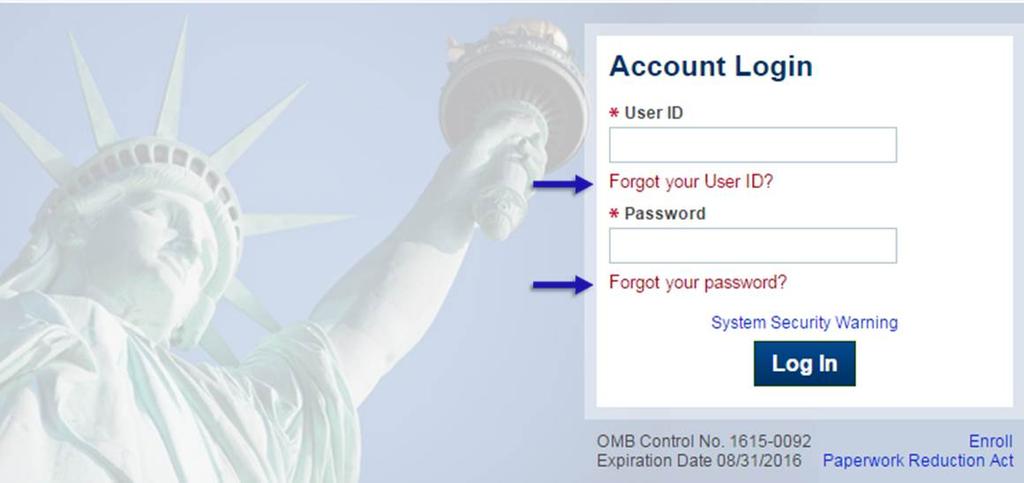 Page 30 If a user attempts to log in with an incorrect password 3 consecutive times, E-Verify locks him or her out. Password help contact information is listed in the information box.