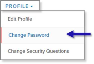 Page 31 CHANGE PASSWORD PROCESS OVERVIEW From Profile, select Change Password. Enter Old and New Passwords page will display. Type current password in the Old Password field.