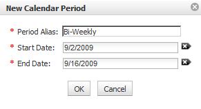 Upon clicking the New Calendar Period button, you will see the following dialog