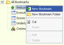 You can also right-click to create new bookmarks or folders: If you would like to reorder the items, simply left-click and hold