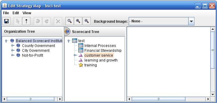 If the Balanced Scorecard tree is empty or if you want to create a map from objects in different Balanced