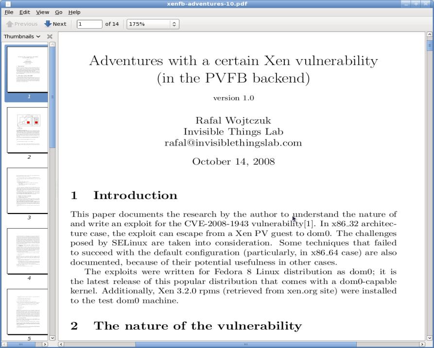 XEN Vulnerability htp://www.hacker- sob.net/sob/sob_13289.
