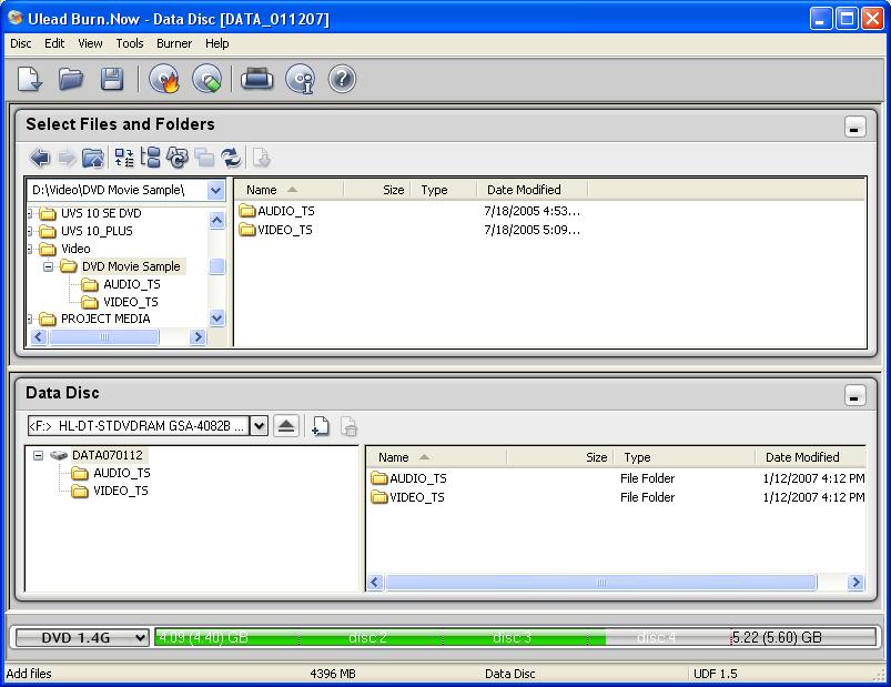 40 ULEAD BURN.NOW USER GUIDE Span disc When creating a data, MP3, DivX, or bootable disc and the total size of your compilation in Disc Layout Window exceeds the capacity of your current disc, Burn.