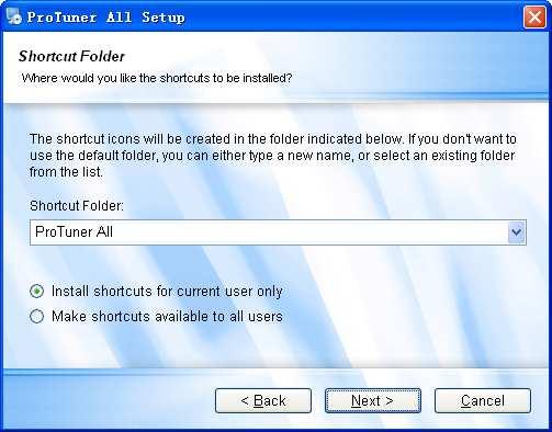 Figure 15: Shortcut folder setting Set the Shortcut Folder in Figure 15 and