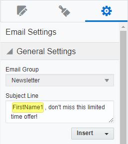 4. Add any additional text to the subject line. 5. After you save your email, you can preview the subject line using different contacts. 4.