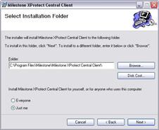 Shut down any Milestone software running. 2. Insert the XProtect Central software DVD. After a short while, the Milestone XProtect Central Client Setup Wizard will open.