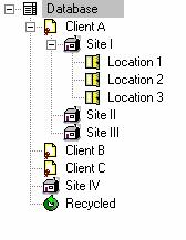 Figure 17: Example PATGuard Elite database tree A Site may also contain a number of Locations, such as individual rooms or departments.