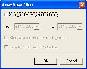 Manual Schedules To display a Test Schedule not generated by the Auto Scheduler, select Asset view filter from the View drop down.