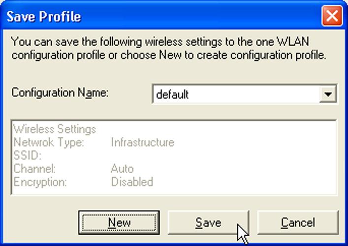 Chapter 3 - Software Reference Save Configuration When you make settings for a certain working environment, you may need to save your settings to a profile so that you can easily switch to the