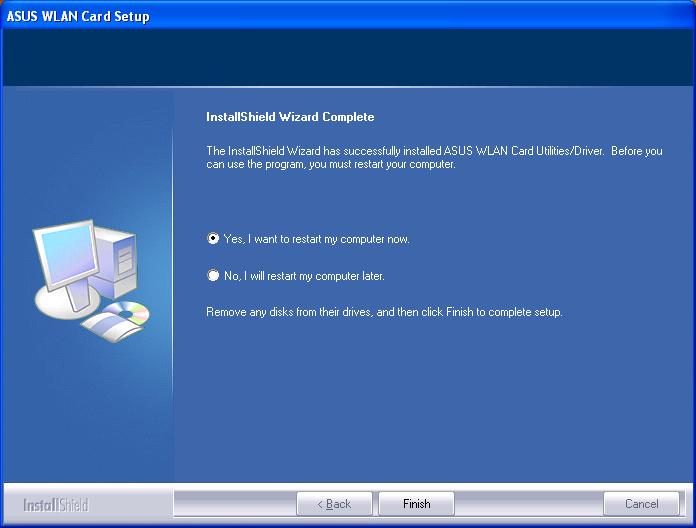 Chapter 2 - Installation 5. The installation process takes several seconds. 6. When Setup is complete, click Finish to exit the installation wizard and restart the computer. Chapter 2 Installation 7.