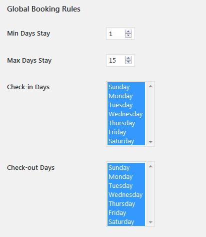 Set Booking rules (block dates) Go to Booking rules tab to set booking rules. Set global booking rules that are applied for your entire booking management system: 1.